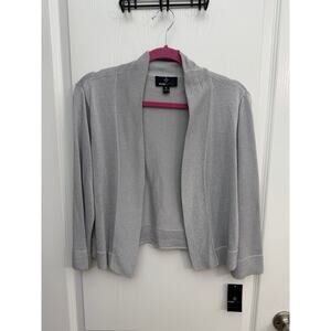 Ronni Nicole Shimmer Silver Gray Cardigan – XL (NWT)